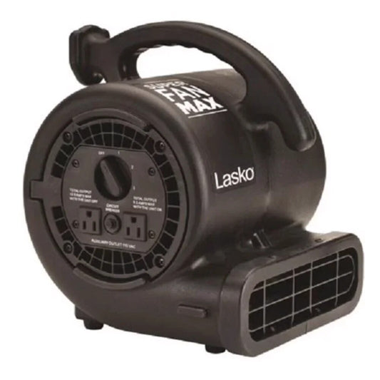 3-Speed Super Fan Max Air Mover Floor  With Outlets, SF-20-BK, Black image 0