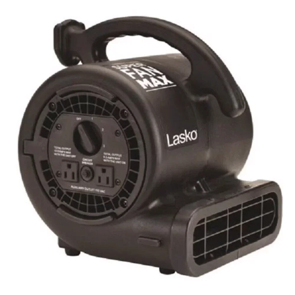 3-Speed  Fan Max Air Mover Floor  With Outlets, SF-20-BK, Black image 0