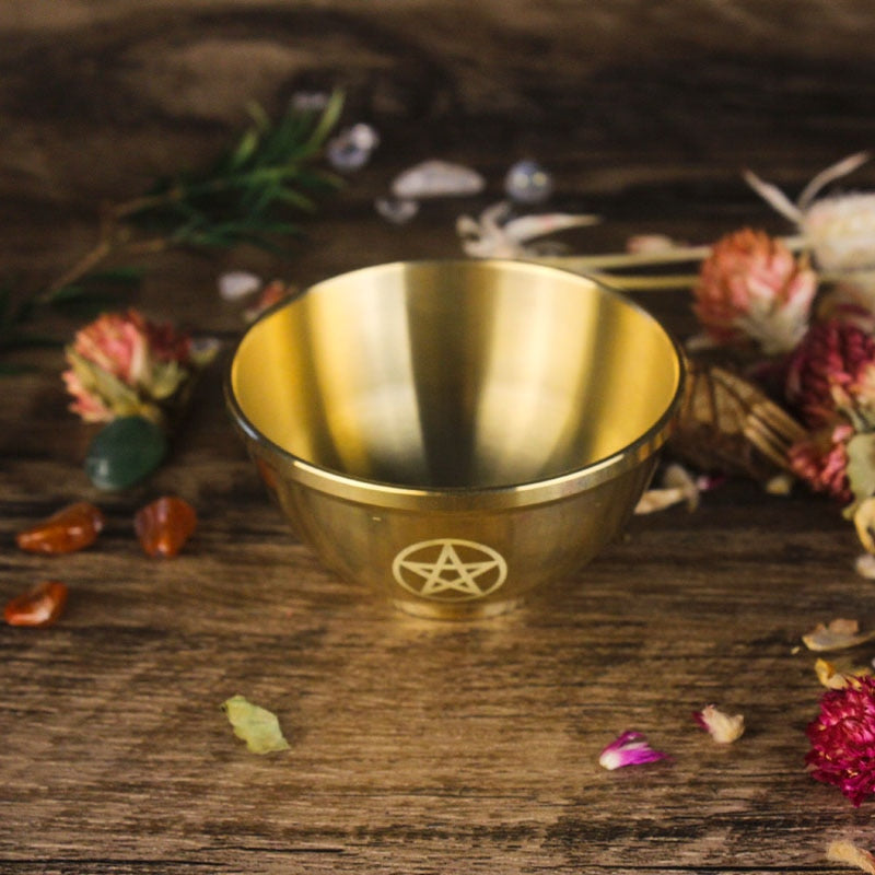 Copper Offering Bowls Triquetra Triple Moon Sage Burner Ritual Altar Energy Bal image 0