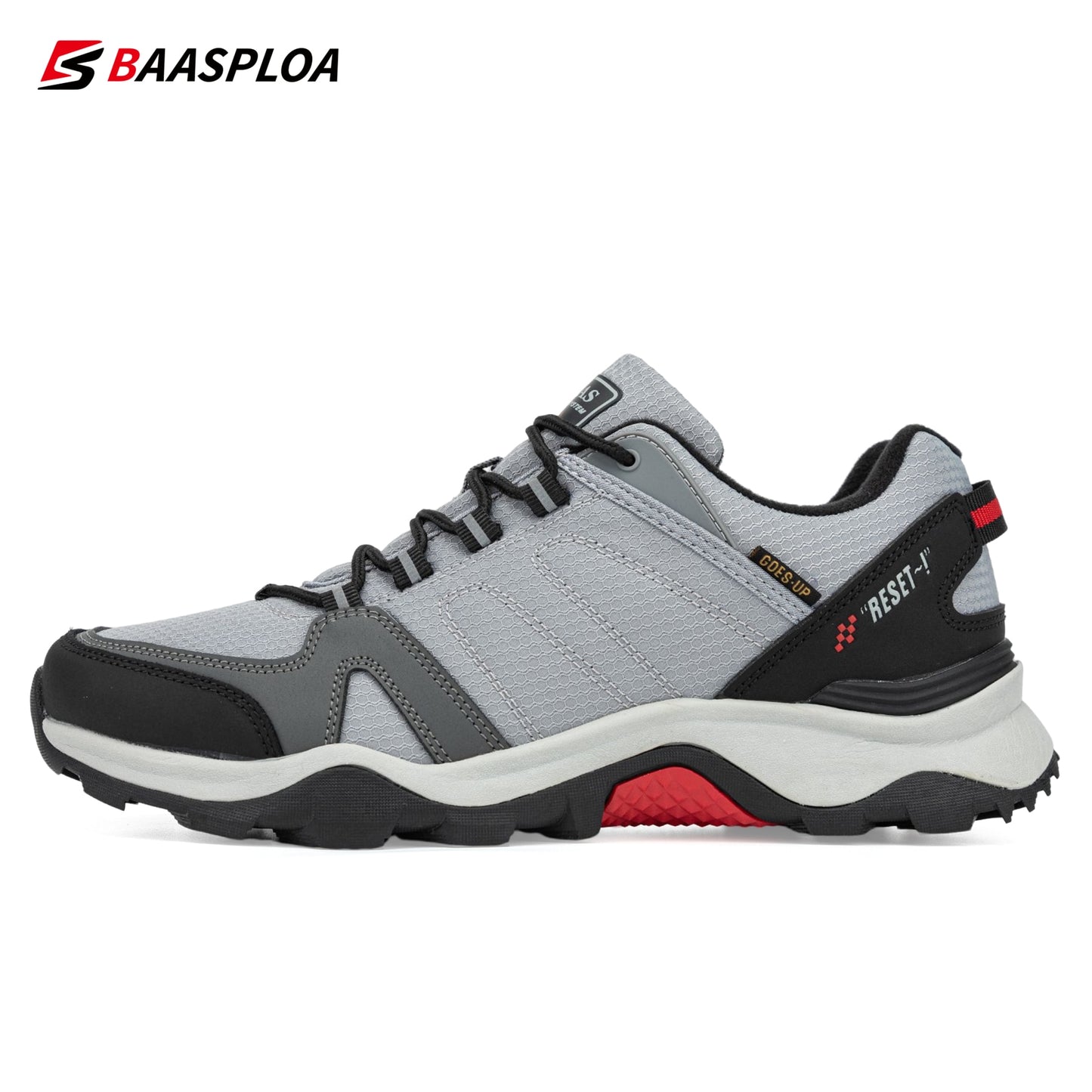 Baasploa 2022 Men's Waterproof Leather Hiking Shoes Non-slip Wear-resistant Out image 4