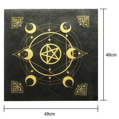 2pcs/set Pentagram Tarot Tablecloth with Bag Velvet Altar Tarot Cloth Pentacles image 9