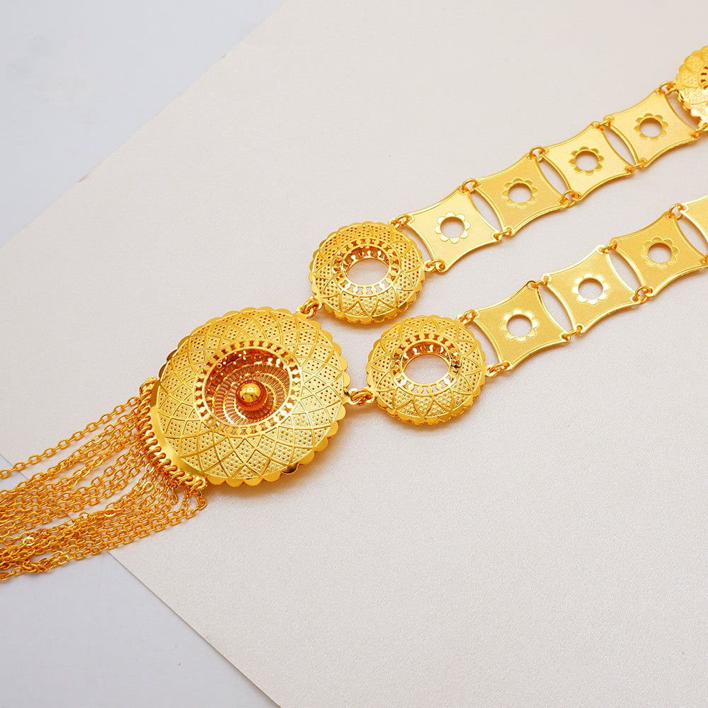 NEW ANIID Indian Fashion Gold Color Charm Necklace And Earrings Set African Wed image 3