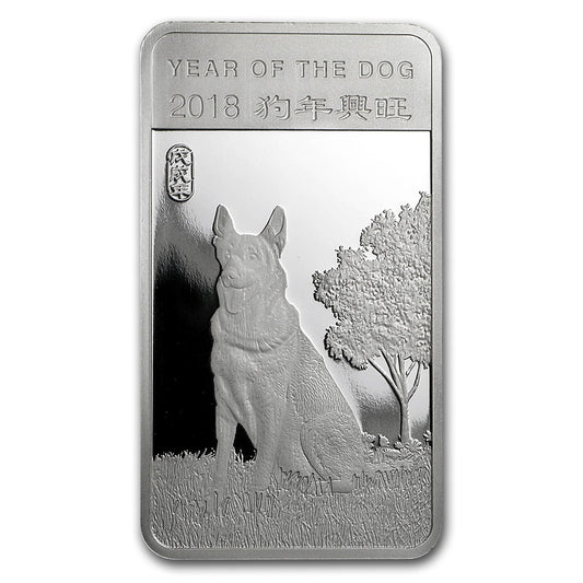 1/2 oz Silver Bar - APMEX (2018 Year of the Dog) image 0