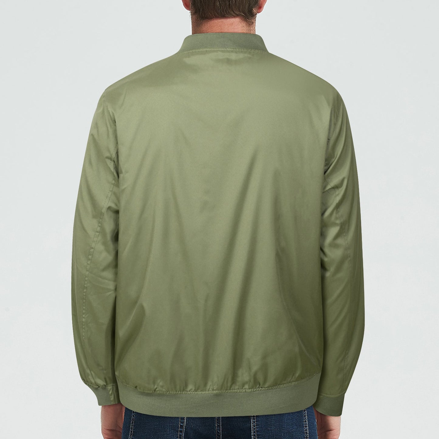 Men Bomber Jacket Fashion  Lightweight Windbreaker Spring Fall Casual