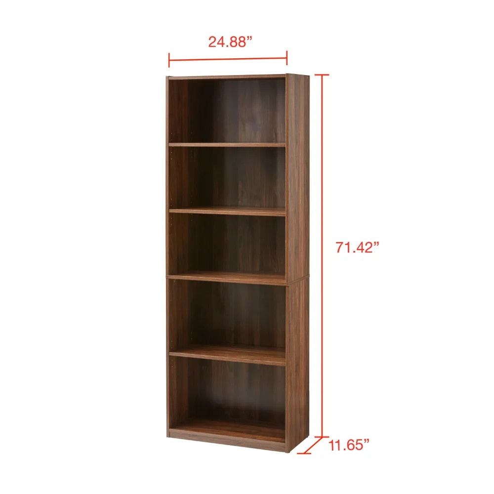 5-Shelf Bookcase with Adjustable Shelves, Book Shelf Furniture  Cube Shelf  Boo image 4