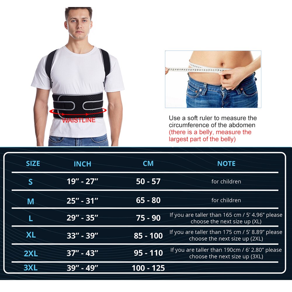 Adjustable Adult Corset Back Posture Corrector Therapy Shoulder Lumbar Brace Sp image 4