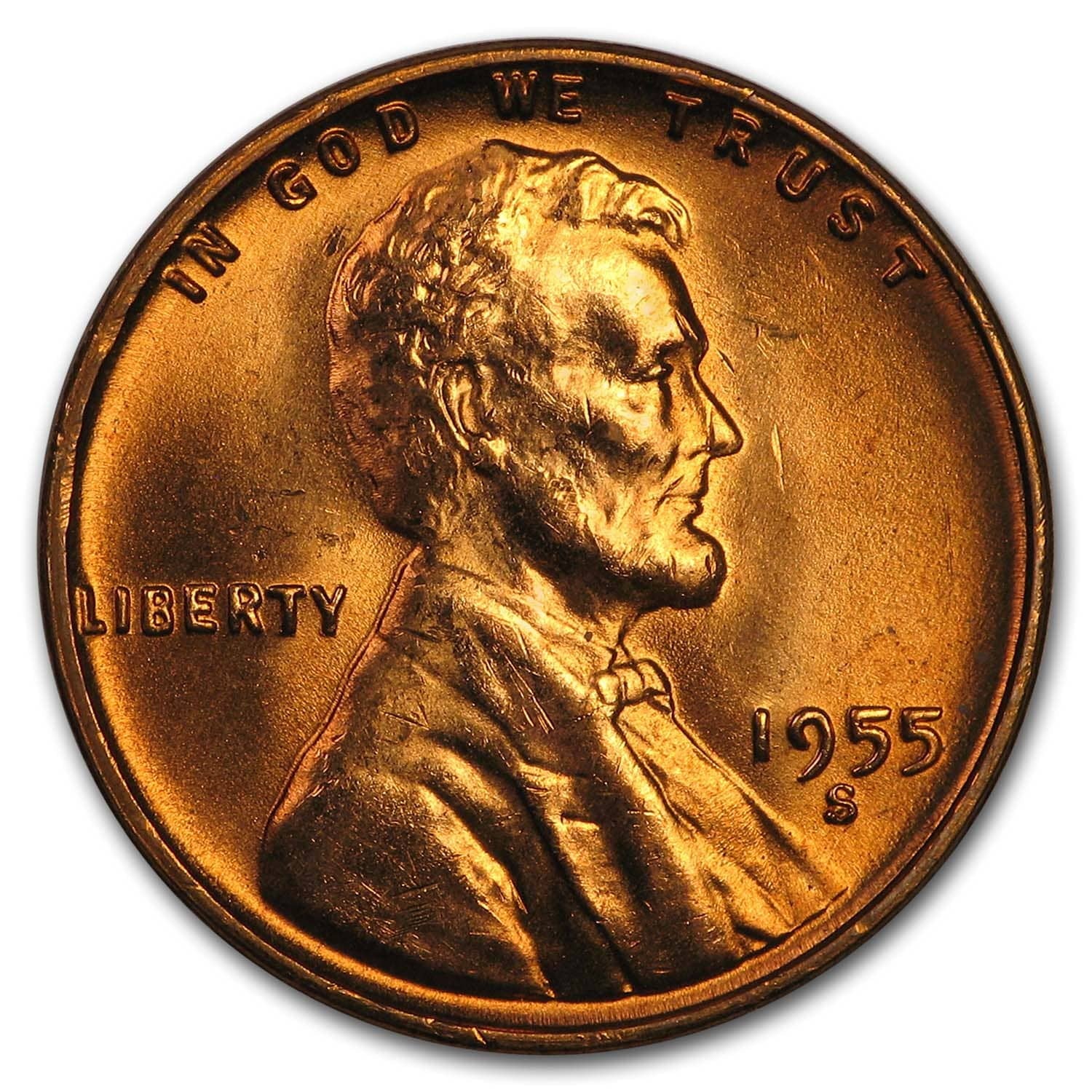 1955-S Lincoln Cent BU (Red) image 0