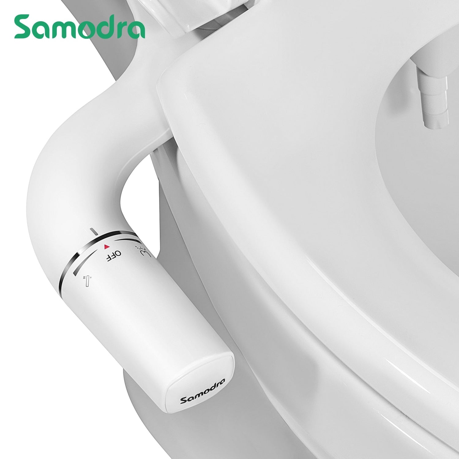 SAMODRA Bidet Attachment Ultra-Slim Toilet Seat Attachment Dual Nozzle Bidet Ad