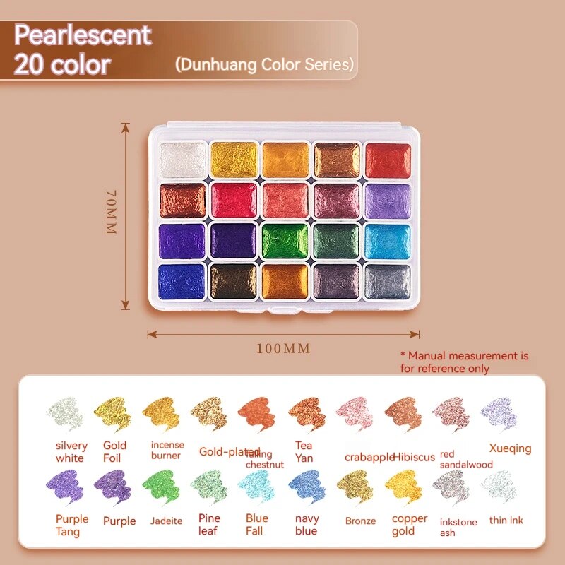 Borrence 12/20/24/60 Color Set Gouache Paint Portable Solid Watercolor Back to image 3