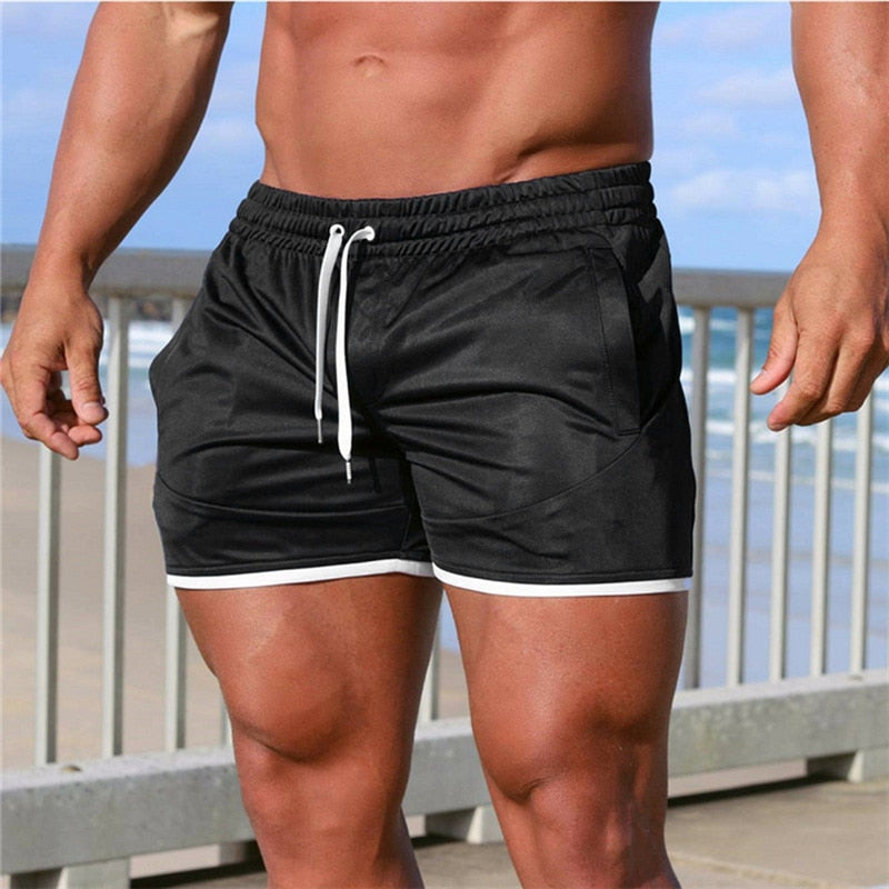 Menhorts Fitness Beach Sports Shorts Menummer Gyms Workout Male Breathable Mesh Quick Dry Sportswear Jogger Short Pants Men