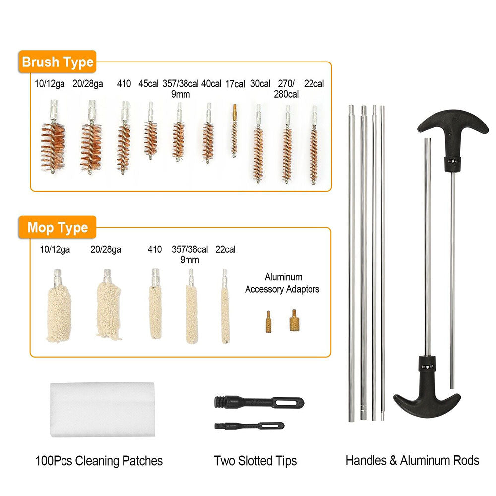 25 lot cleaning brushes tools kits brass rod mop oil bottle for hunting tufting image 5