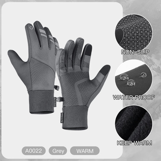 Winter Outdoor Cycling Gloves Thicken Warm Windproof Breathable Touch Screen Si