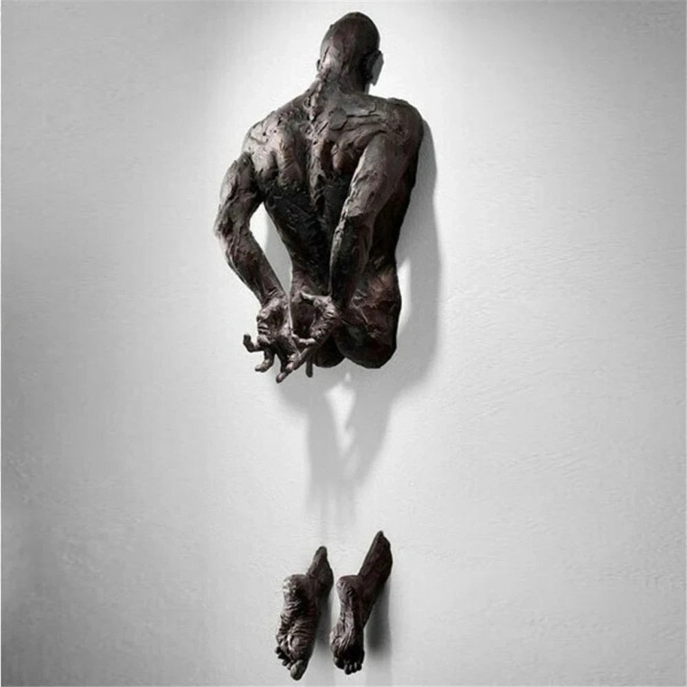 New Imitation Copper Wall Decor Abstract Character Resin Rock Climbing Man Stat image 6