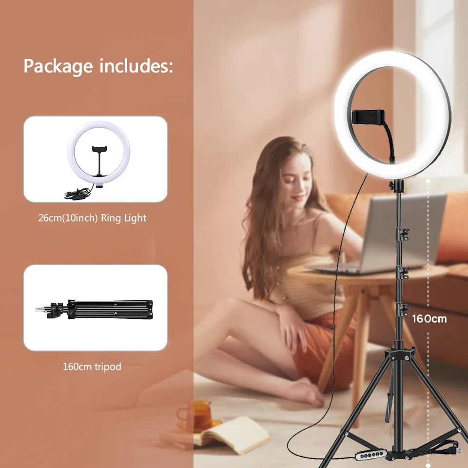 LED Photography Fill Lighting with Tripod Stand Camera Photo Studio Circle Led image 3