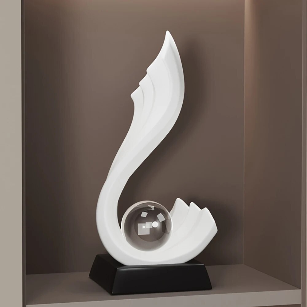 Nordic Style Home Decorations Irregular Wave Statue Crystal Ball Simple Living image 3