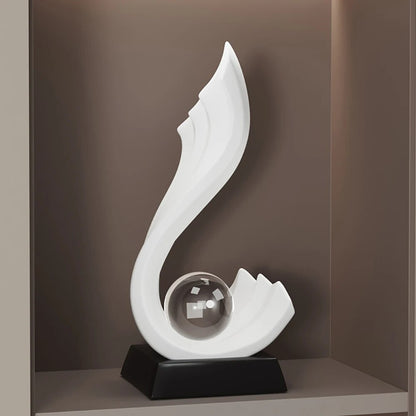 Nordic Style Home Decorations Irregular Wave Statue Crystal Ball Simple Living image 3