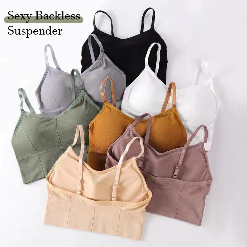 Backless Sportswear Woman Gym Sports Bra Seamless Women's Underwear Adjustable S image 1