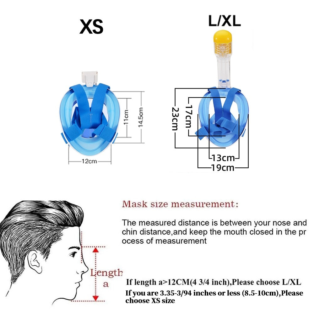 Full Face Snorkel Mask Snorkeling Swimming Diving Mask Wide View Anti-Fog Anti- image 7