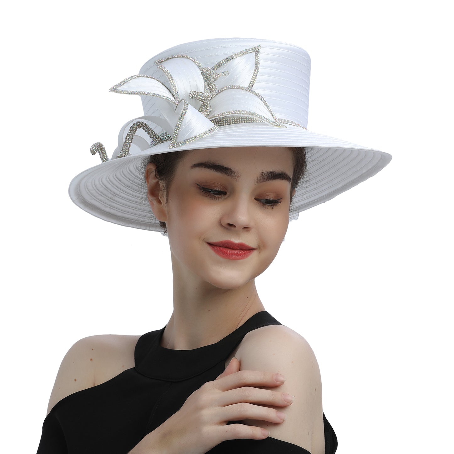 Perfect Most Popular Satin Cloth Church Hat Deluxe Unique Photography Wedding H image 31