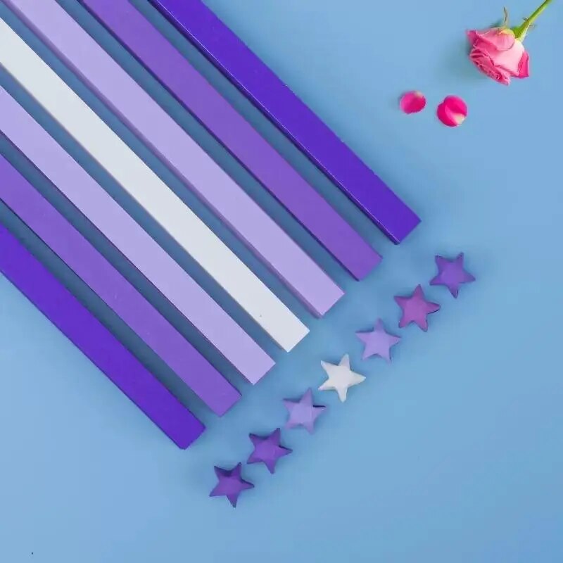 540Sheet Origami Stars Paper Strips 7 Color Folding Paper Colorful Double Sided image 3