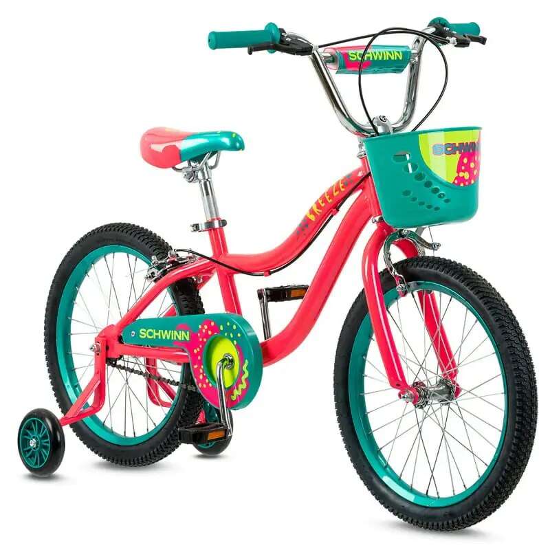 Breeze Girls Kids Bike with Basket, Pink