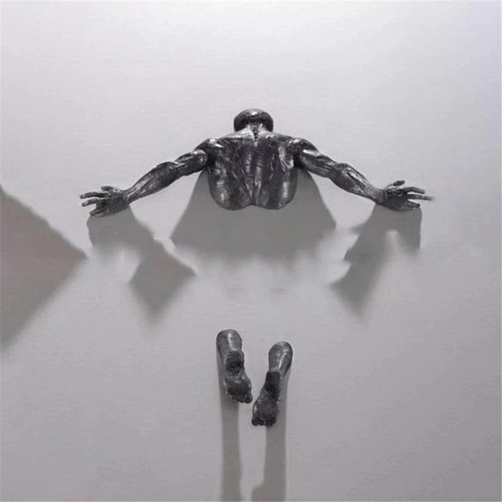 New Imitation Copper Wall Decor Abstract Character Resin Rock Climbing Man Stat image 7