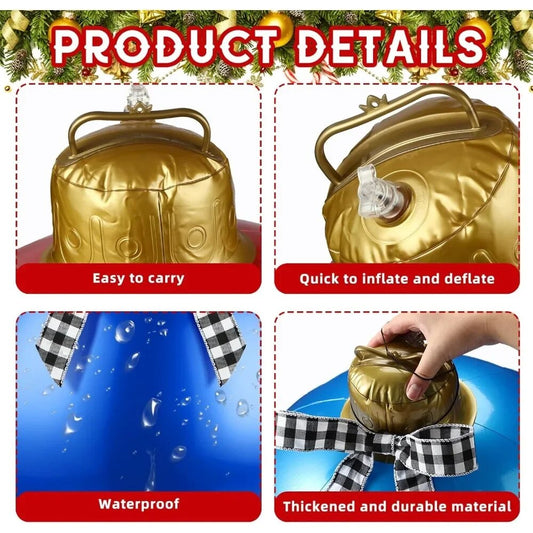 18 Pcs 18" Inflatable Christmas Balls 6 Colors Outdoor Christmas Decoration