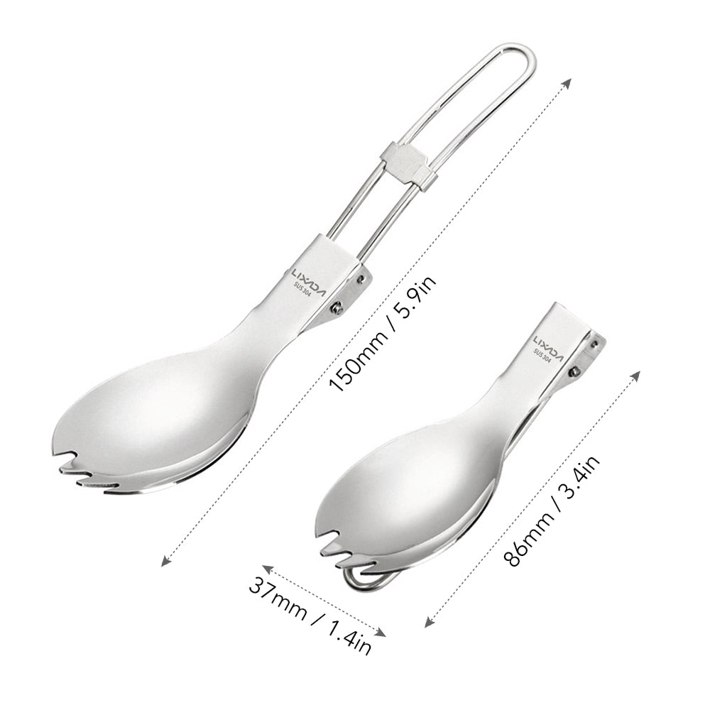 Lixada Tableware Set Aluminum Military Canteen Cup Wood Stove Set with Foldable image 4