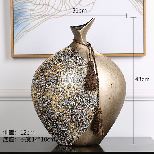 New Chinese-style Home Decoration Ceramics Vase Living Room Decoration TV Cabin
