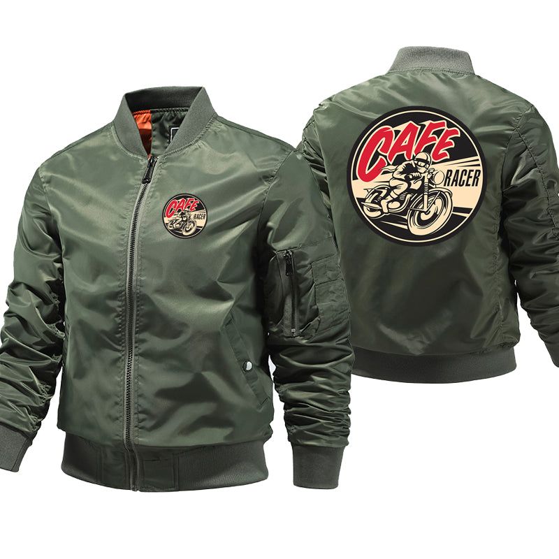 Cafe Racer Motorcycle Bomber Jacket Men  Sale Warm Fashion Outwear Brand Coa image 1