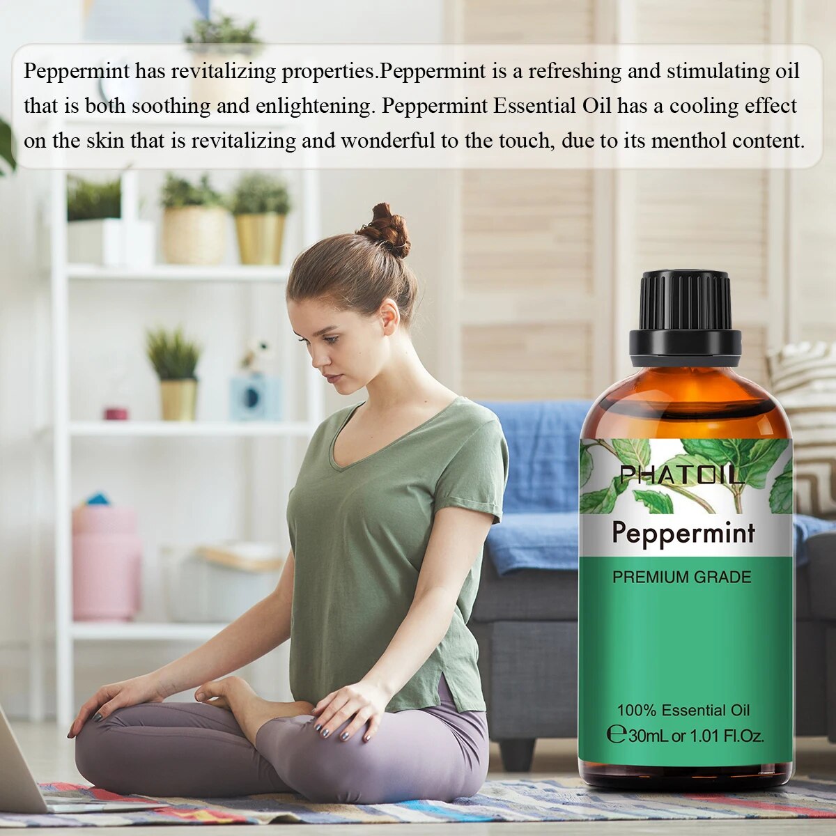 PHATOIL 3pcs Essential Oils Set for Humidifier 30ml Lavender Lemon Peppermint A