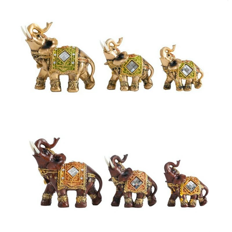 Resin Elephant Statue Ornament Home Decoration Accessories Retro Coppery Elepha image 4
