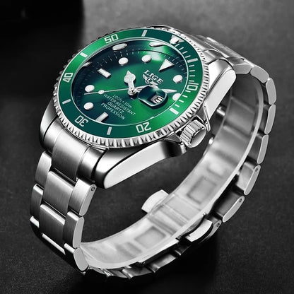 NEW Top LIGE Brand Casual Fashion Watches for Man Sport Military Full Steel Wri image 6