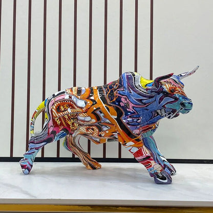 Nordic Creative Nordic Creativity Wall Street Resin Bull Figurine Cattle OX Sta image 2