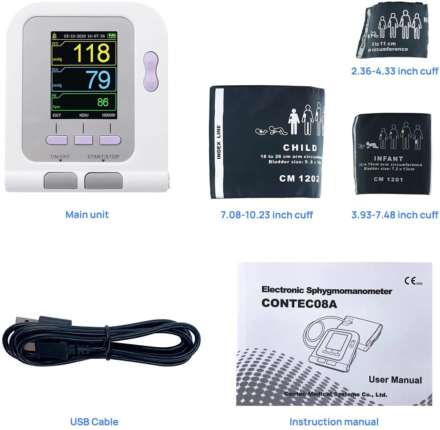 CONTEC08A-VET Digital Veterinary Blood Pressure Monitor NIBP Cuff,Dog/Cat/Pets image 3