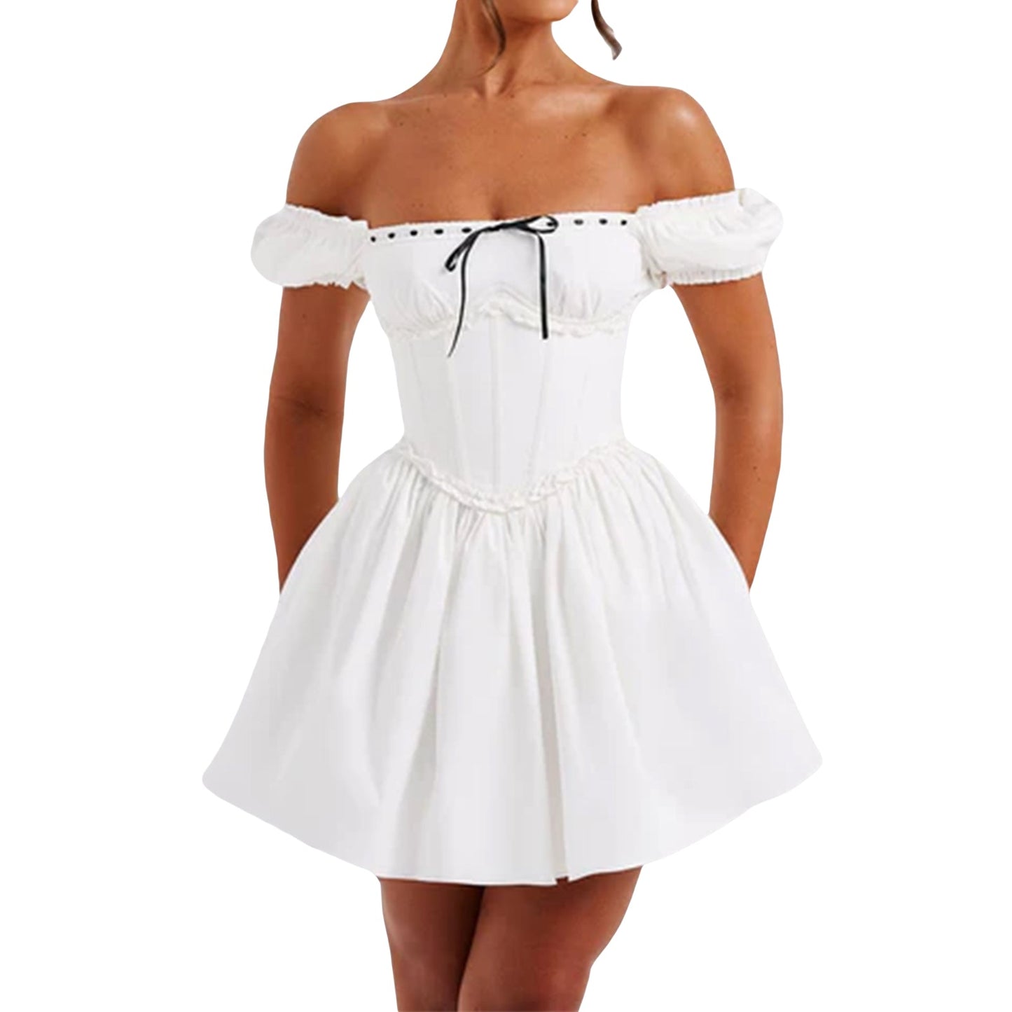 V-Neck Sleeveless Maxi Dress with Lace Detailing and Ruffled Hemline fo