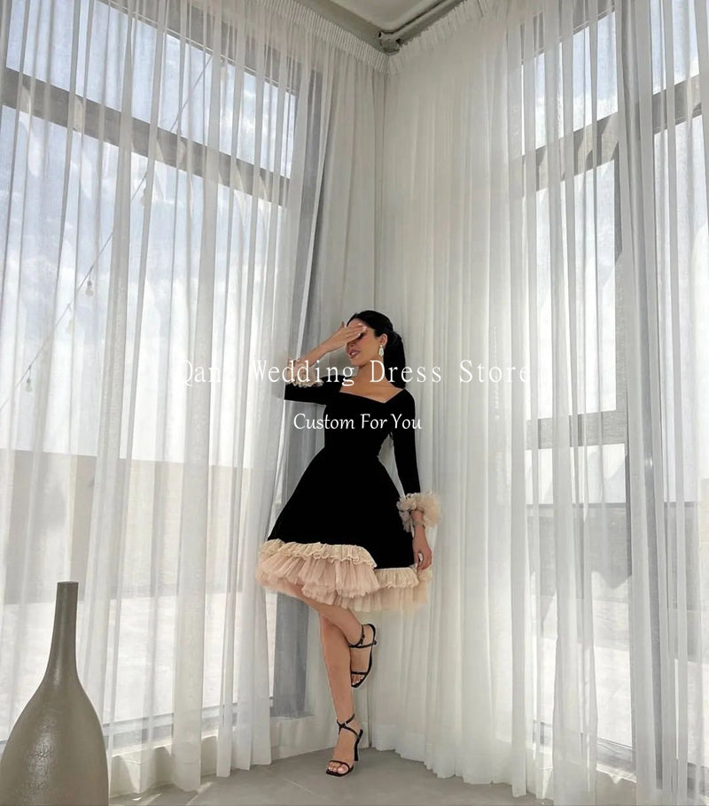 Qanz Square Neck Charming Homecoming Dresses Cocktail Dresse  Formal Oc