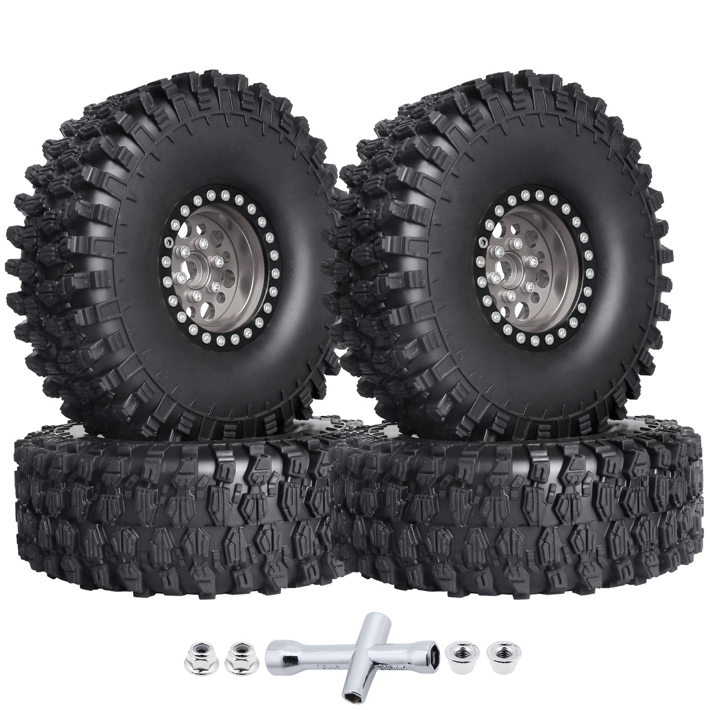 4pcs Hobbypark 1.9 Inch Beadlock Wheels and Tires Set for 1/10 Scale RC Crawler image 13