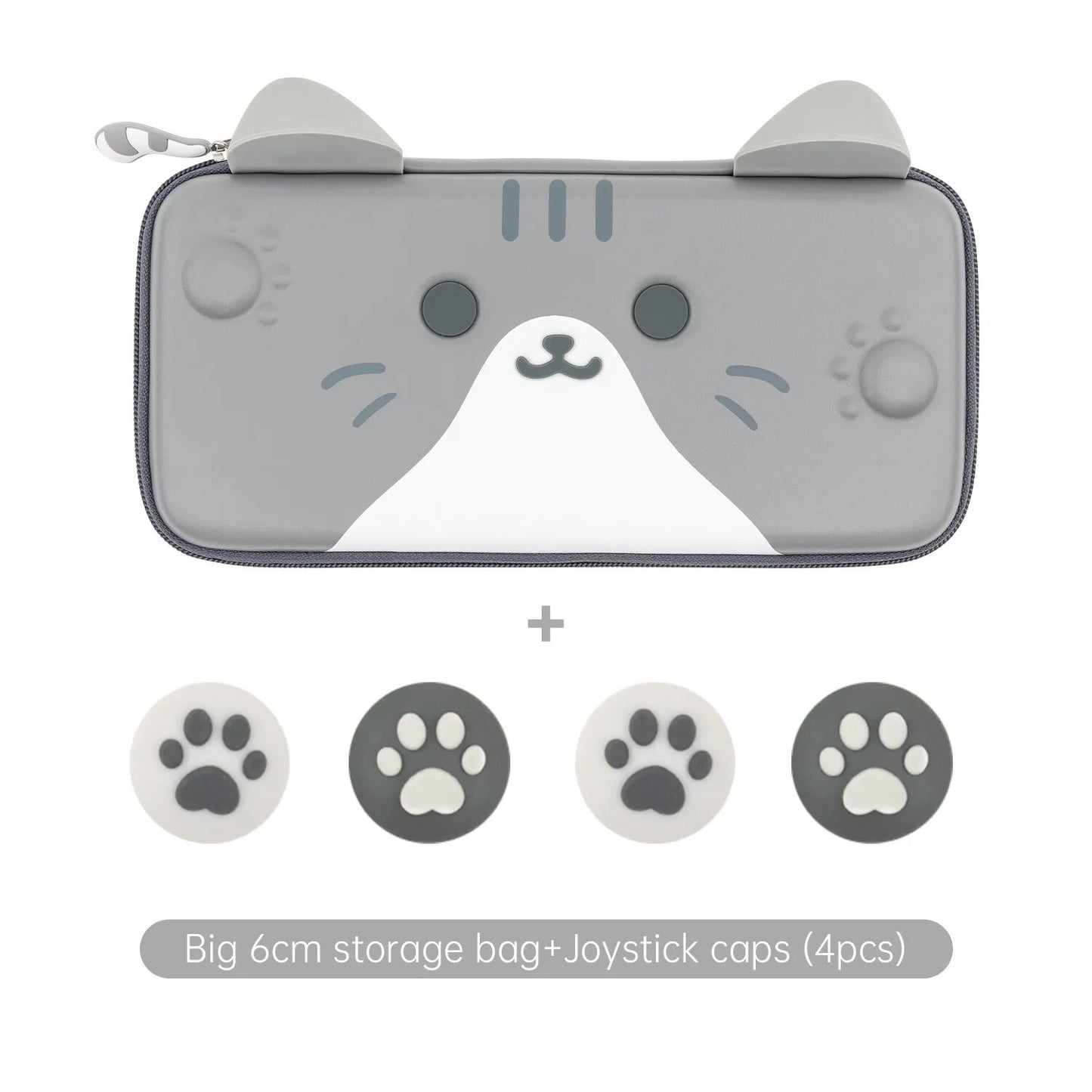 GeekShare Cute Cats Ears Portable Case For Nintendo Switch And Lite Gray 3D Ear image 5
