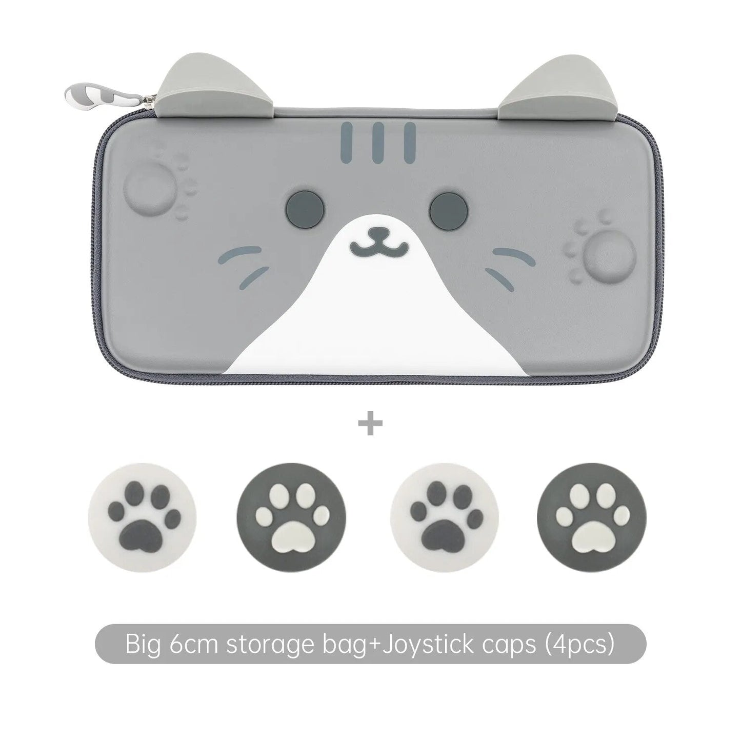 GeekShare  Cats Ears Portable Case For Nintendo Switch And Lite Gray 3D Ear image 5