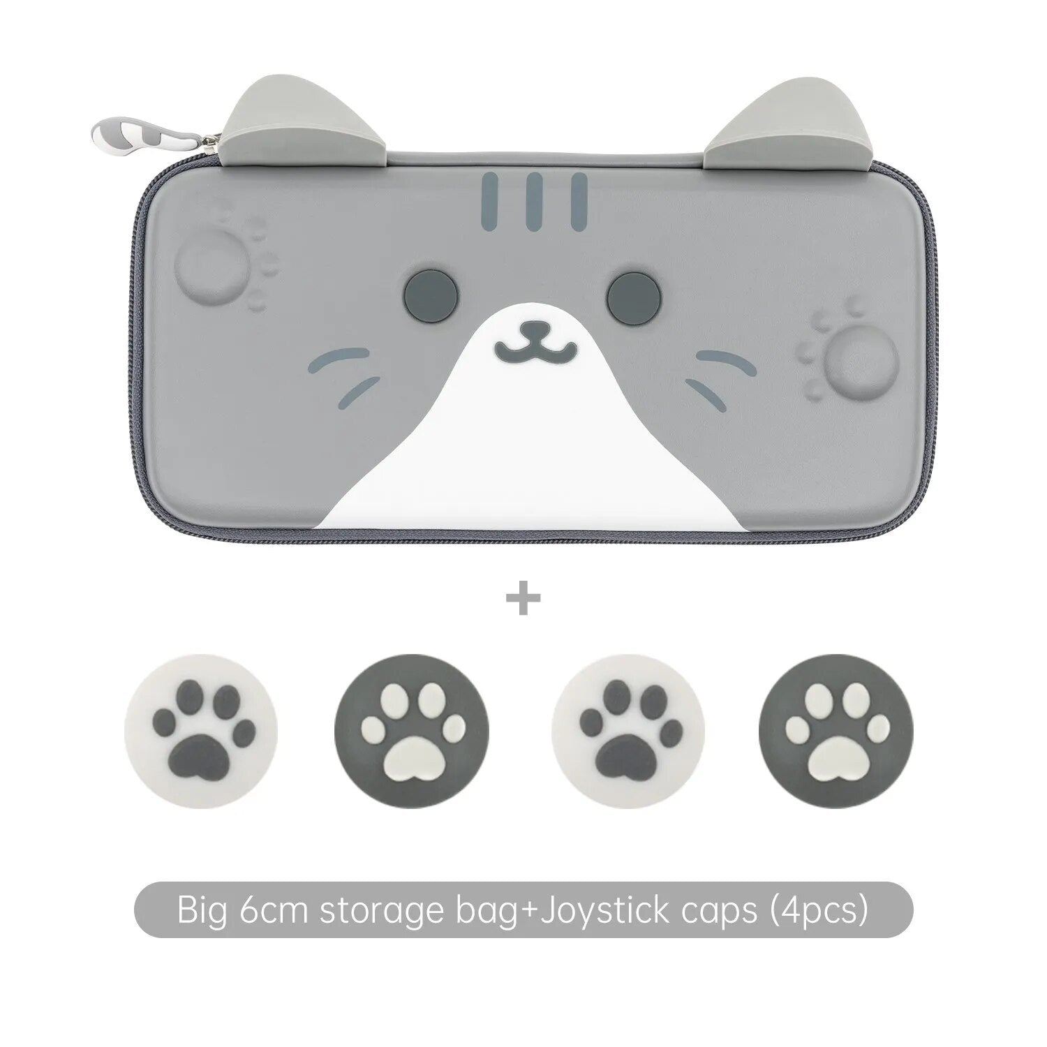 GeekShare  Cats Ears Portable Case For Nintendo Switch And Lite Gray 3D Ear image 5