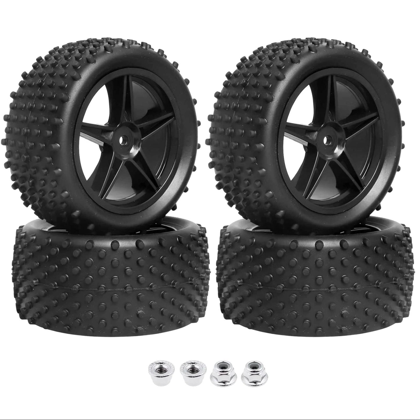 HobbyPark Non-Glued Buggy Tires for 1/10 Scale RC Off-Road Car, Set of 4 image 1