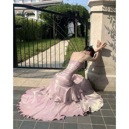 Adult Formal Dress Light V-neck Suspender Iuxurious High-end Style Dress