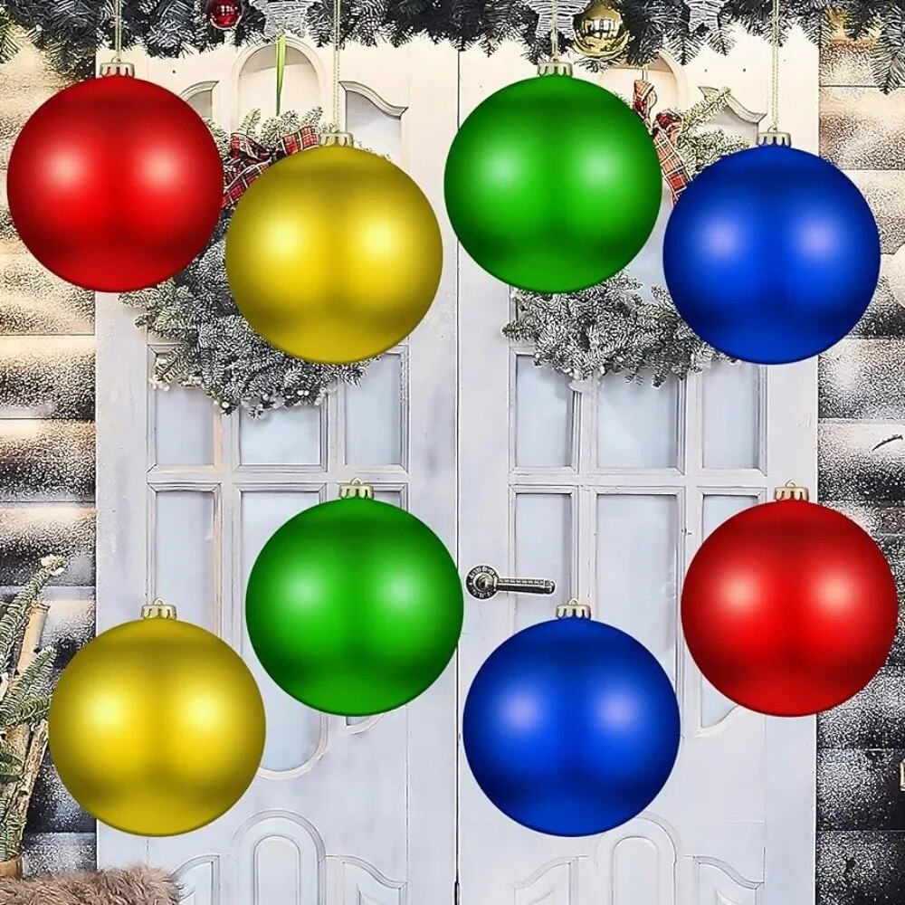 Set of 8 Christmas Ball Ornaments 6 " Christmas Ball Shiny Ornament Indoor a image 1