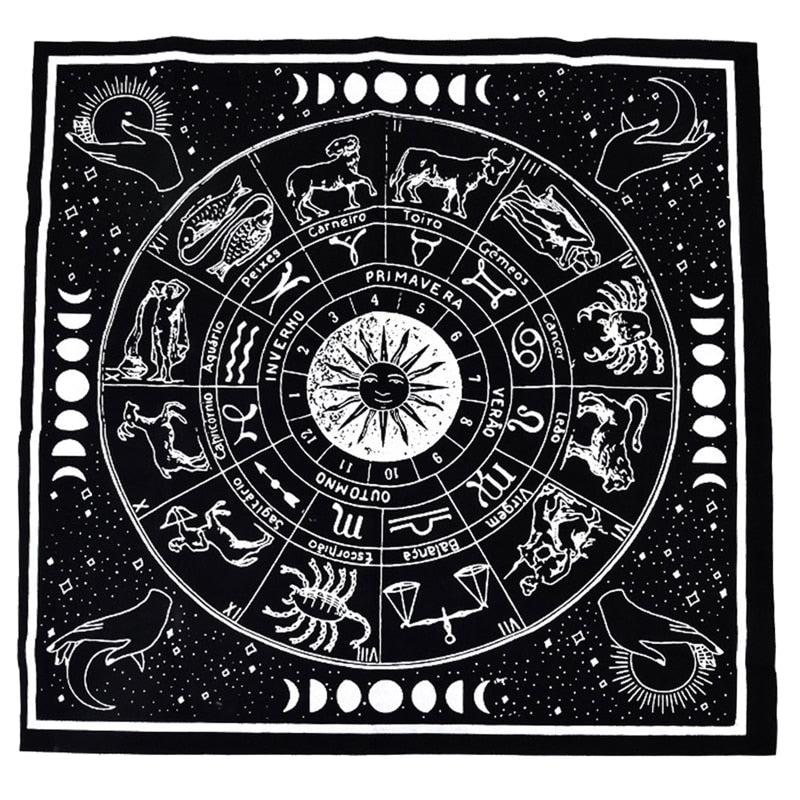 Divination Altar Cloth Velvet Three Moon Phase Goddess Tarot Card for Oracle Ta image 5