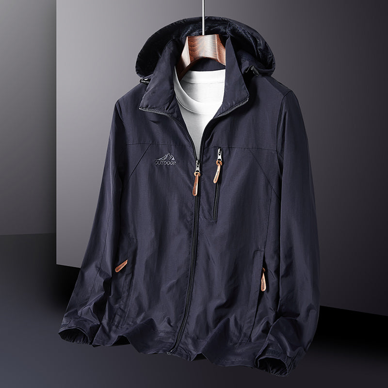 Bomber Jacket Men's Autumn Waterproof Breathable Detachable Cap Coat Outdoor Wo image 5