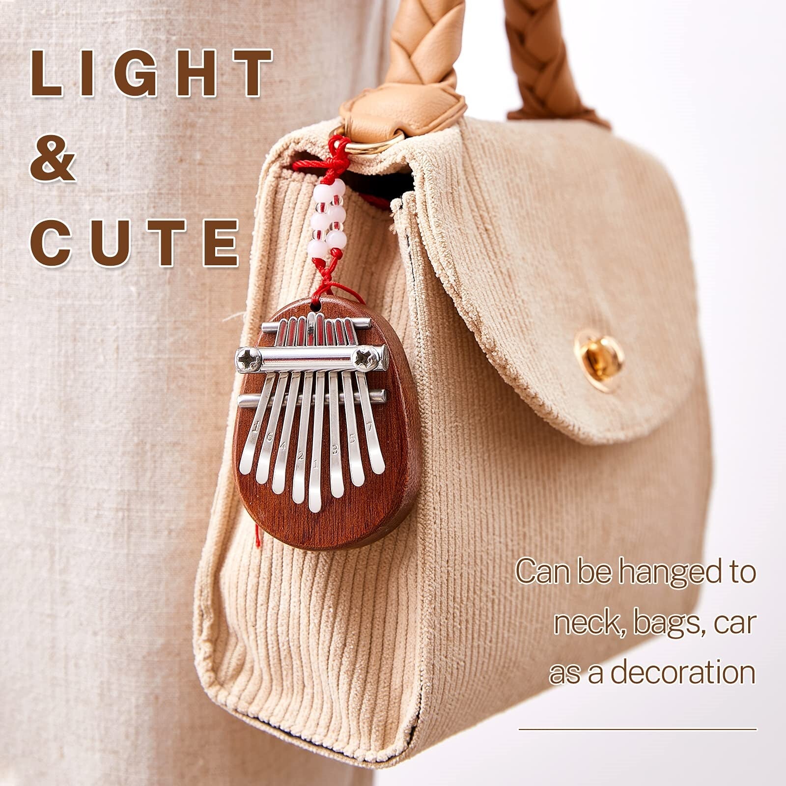 Mini Kalimba 8 Key Thumb Piano 1 Pack Water Drop Style  Instrument Portable image 6