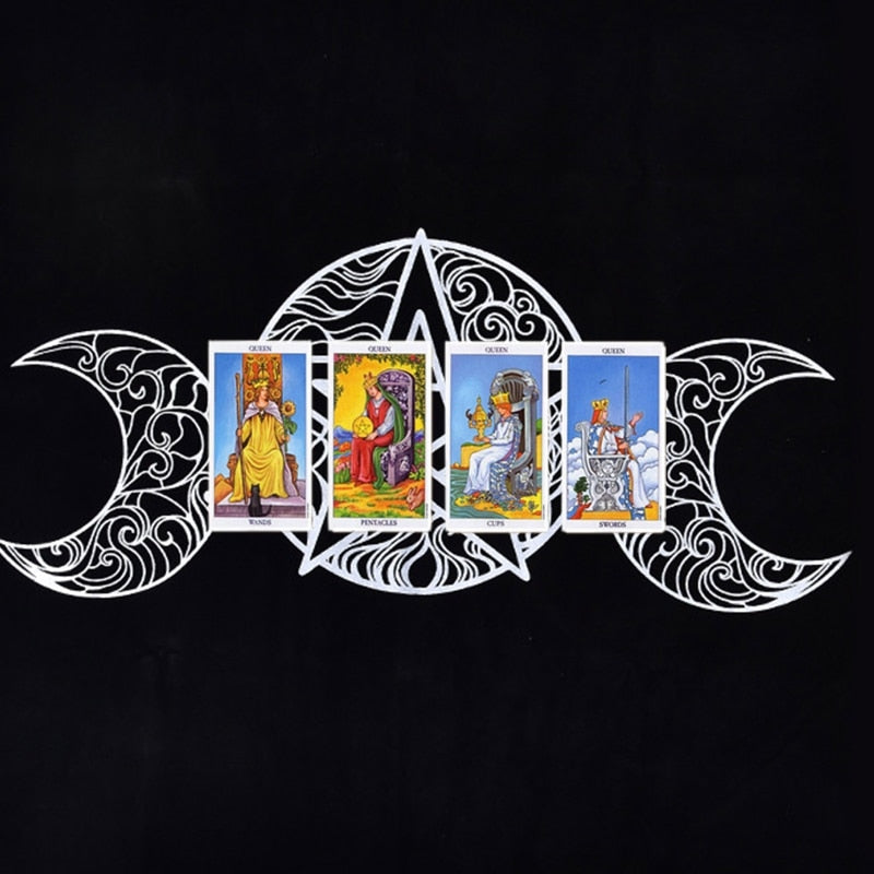 Divination Altar Cloth Velvet Three Moon Phase Goddess Tarot Card for Oracle Ta image 7