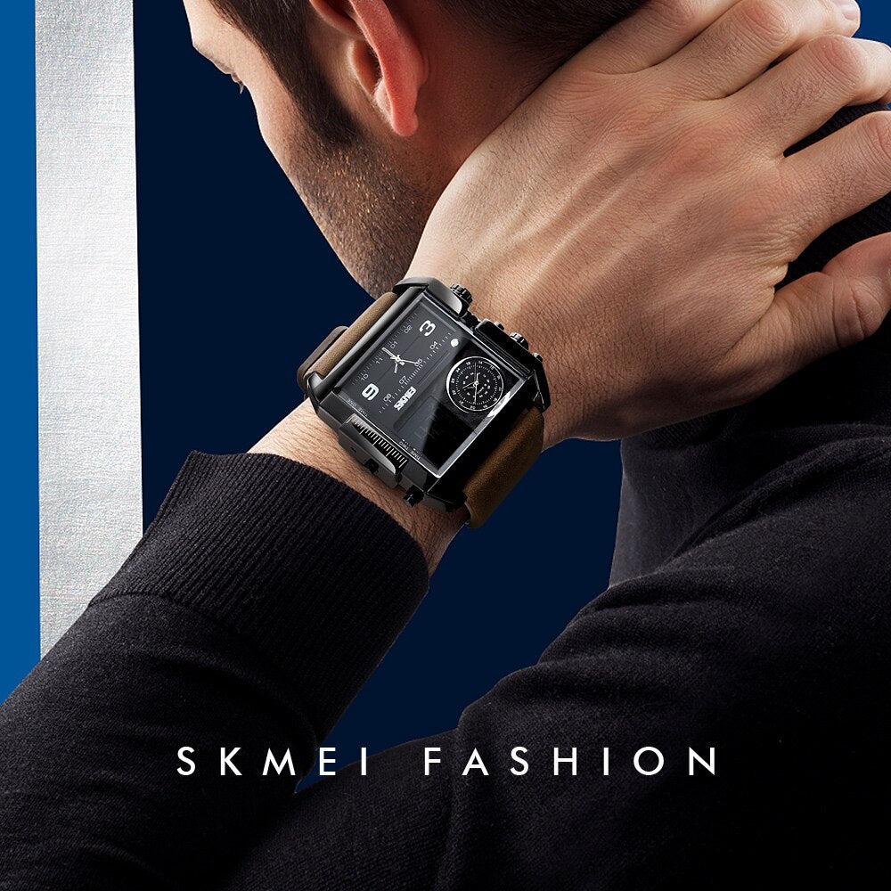 Skmei Top Brand 3 Time Sports Watches Mens Military Back Light Chrono Digital W image 5