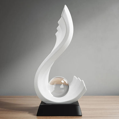 Nordic Style Home Decorations Irregular Wave Statue Crystal Ball Simple Living image 4